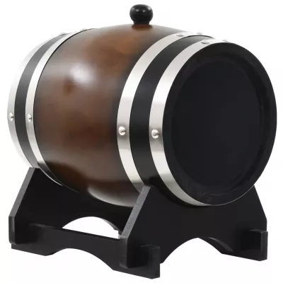 Butoi de vin cu robinet, 6 L, lemn masiv de pin