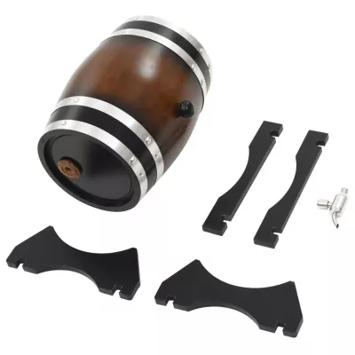 Butoi de vin cu robinet, 6 L, lemn masiv de pin