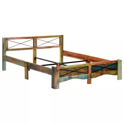 Cadru de pat, 160 x 200 cm, lemn masiv reciclat
