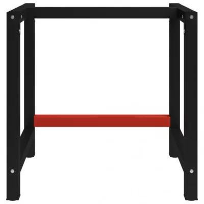 Cadru metalic banc de lucru, 80x57x79 cm, negru și roșu