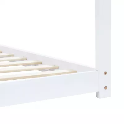 Cadru pat de copii, alb, 80x160 cm, lemn masiv de pin
