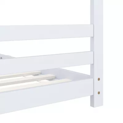 Cadru pat de copii, alb, 90 x 200 cm, lemn masiv de pin