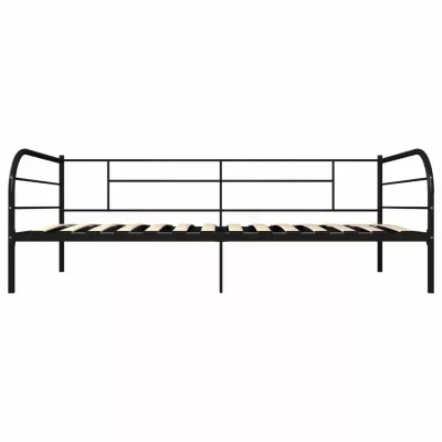 Cadru pat de zi, negru, 90 x 200 cm, metal