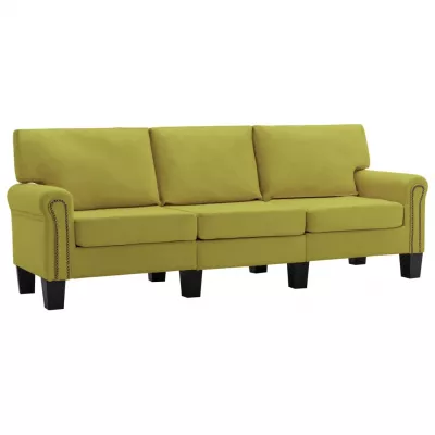 Canapea cu 3 locuri, verde, material textil
