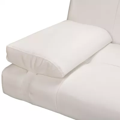 Canapea extensibilă 2 perne, piele artificială, reglabil, crem