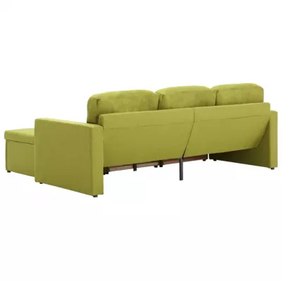 Canapea extensibilă modulară, 3 locuri, verde, material textil