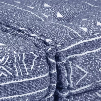Canapea puf modulară cu 3 locuri, indigo, material textil