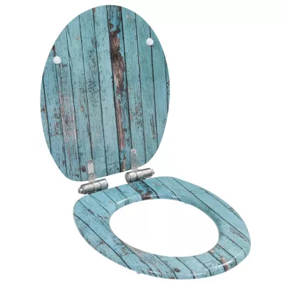 Capace WC inchidere silențioasă, 2 buc., MDF, design lemn vechi
