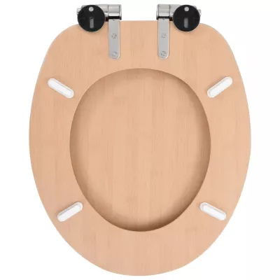Capace WC cu inchidere silențioasă, 2 buc., MDF, design bambus