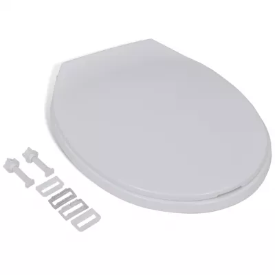 Capac WC cu inchidere silențioasă, alb, oval