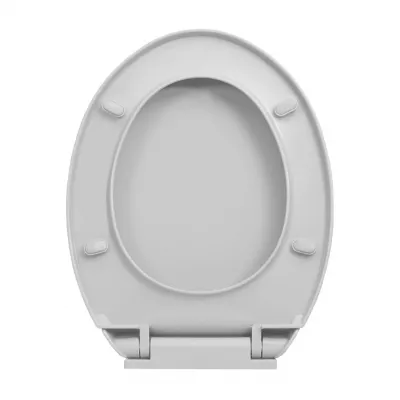 Capac WC cu inchidere silențioasă, gri deschis, oval