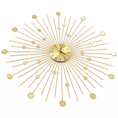 Ceas de perete, auriu, 70 cm, metal