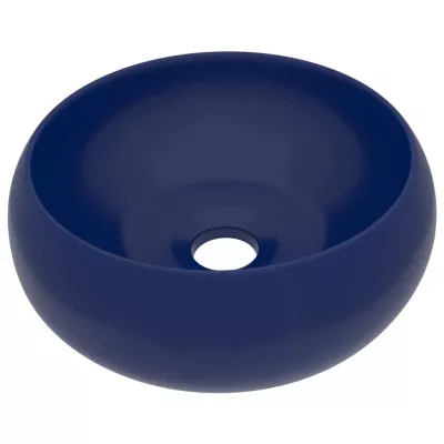 Chiuvetă baie lux albastru inchis mat 40x15 cm ceramică rotund