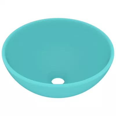 Chiuvetă baie lux verde deschis mat 32,5x14 cm ceramică rotund