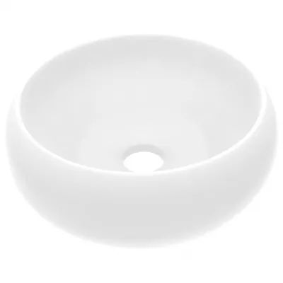 Chiuvetă de baie lux alb mat 40x15 cm ceramică rotund