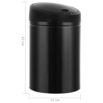 Coș de gunoi automat cu senzor, 32 L, negru