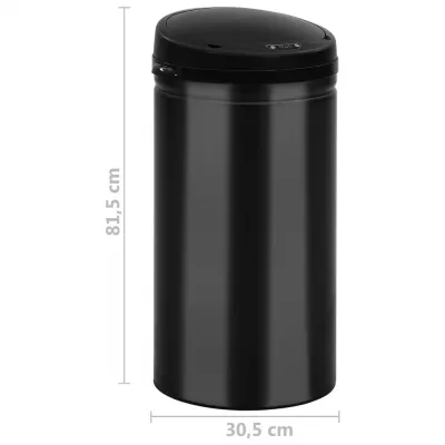 Coș de gunoi automat cu senzor, 50 L, negru, oțel carbon