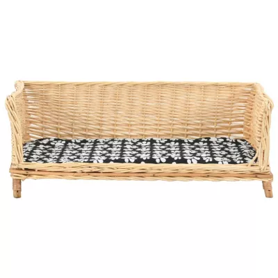 Coș pentru câini cu pernă, 90x54x35 cm, salcie naturală