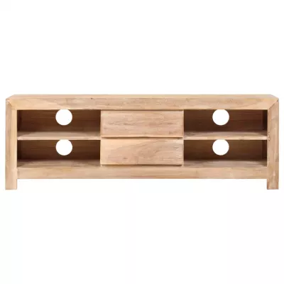 Comodă TV, lemn masiv de acacia, 120 x 30 x 40 cm, maro deschis