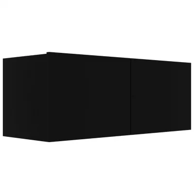 Comodă TV, negru, 80 x 30 x 30 cm, PAL