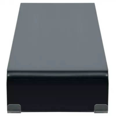 Comodă TV/Suport monitor, sticlă, 110 x 30 x 13 cm, negru