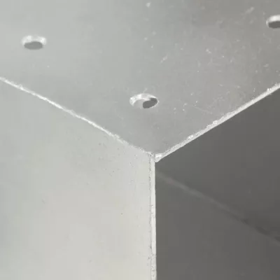 Conector de grindă, formă X, 101 x 101 mm, metal galvanizat