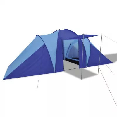 Cort camping 6 persoane, Bleumarin/Albastru deschis
