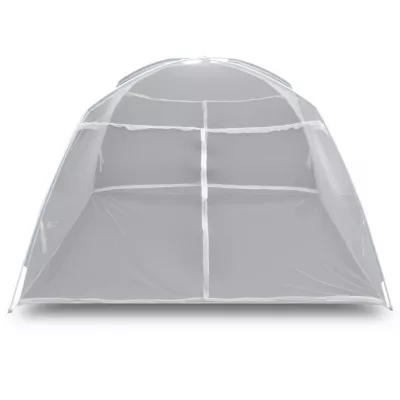Cort camping, alb, 200x120x130 cm, fibră de sticlă