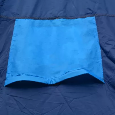 Cort camping textil, 9 persoane, albastru inchis și albastru