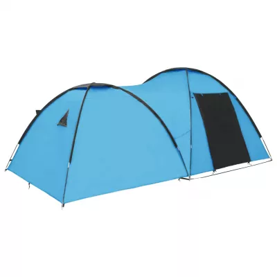 Cort camping tip iglu, 4 persoane, albastru, 450x240x190 cm