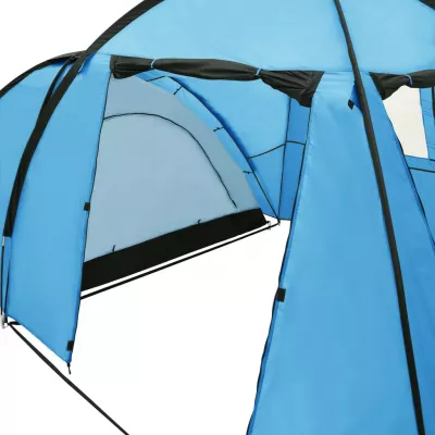 Cort camping tip iglu, 4 persoane, albastru, 450x240x190 cm