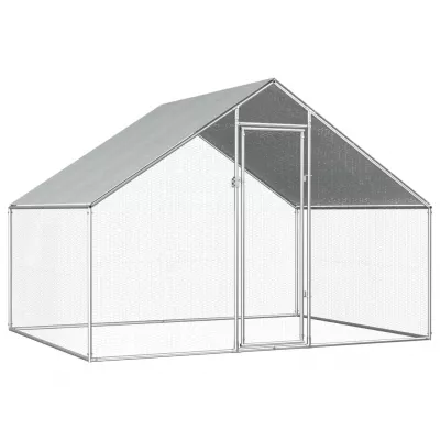 Coteț de exterior pentru păsări, 2,75x2x1,92 m, oțel galvanizat