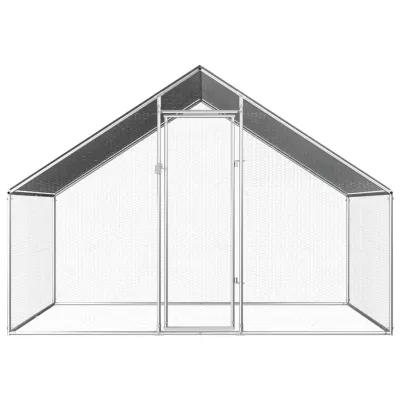 Coteț de exterior pentru păsări, 2,75x2x1,92 m, oțel galvanizat