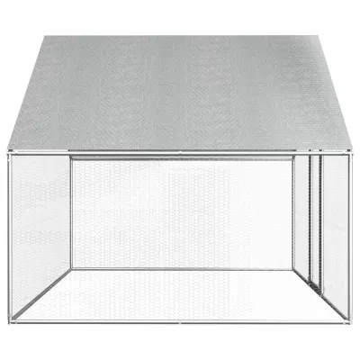 Coteț de exterior pentru păsări, 2,75x2x1,92 m, oțel galvanizat