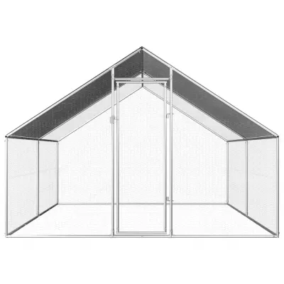 Coteț de exterior pentru păsări, 2,75x4x1,92 m, oțel galvanizat