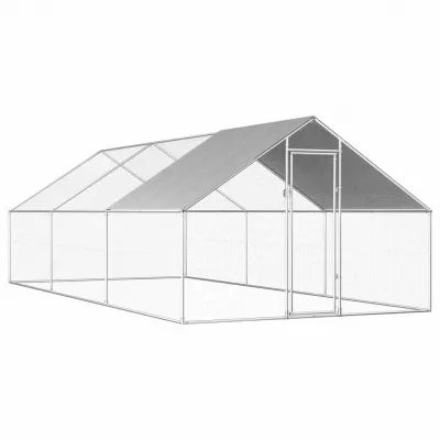 Coteț de exterior pentru păsări, 2,75x6x1,92 m, oțel galvanizat