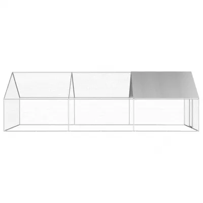 Coteț de exterior pentru păsări, 2,75x6x1,92 m, oțel galvanizat