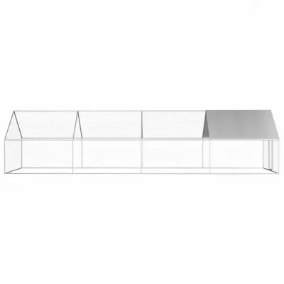 Coteț de exterior pentru păsări, 2,75x8x1,92 m, oțel galvanizat