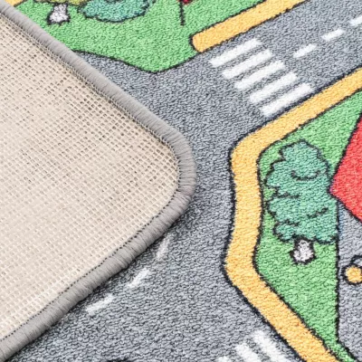 Covoraș de joacă, fir buclat, 100 x 165 cm, model străzi urbane