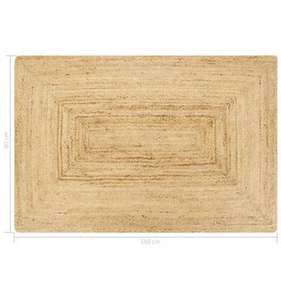 Covor manual, natural, 80 x 160 cm, iută