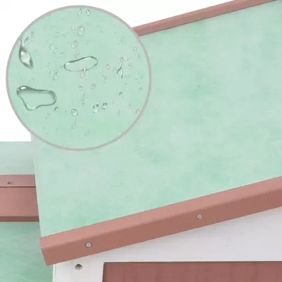 Cușcă exterior pentru iepuri mare maro&amp;alb 145x45x85 cm lemn