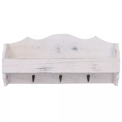 Cuier de perete, alb, 50 x 10 x 23 cm, lemn