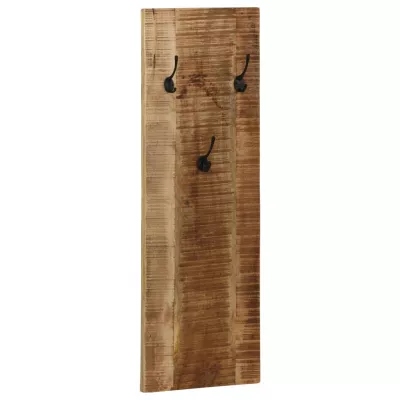 Cuier haine de perete, 2 buc., lemn masiv de mango 36x110x3 cm