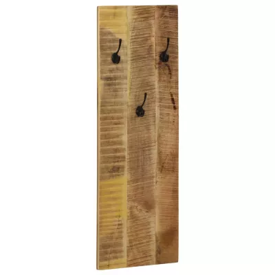 Cuier haine de perete, 2 buc., lemn masiv de mango 36x110x3 cm