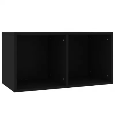Cutie de depozitare vinyl-uri, negru, 71 x 34 x 36 cm, PAL