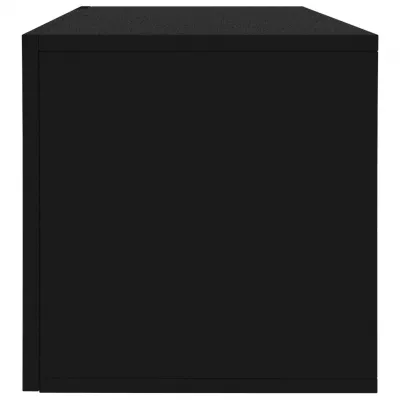 Cutie de depozitare vinyl-uri, negru, 71 x 34 x 36 cm, PAL