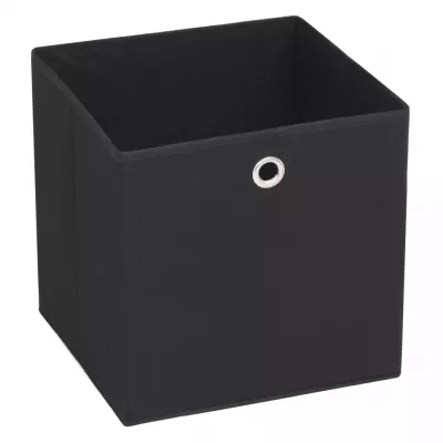 Cutii depozitare, 10 buc, material nețesut, 32x32x32 cm, Negru