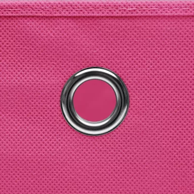 Cutii depozitare, 4 buc., roz, 32x32x32 cm, textil