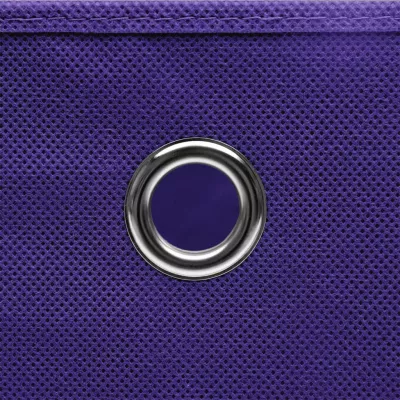 Cutii depozitare cu capace, 10 buc., violet, 32x32x32cm, textil