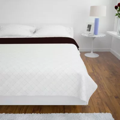 Cuvertură matlasată cu două fețe Bej/Maro 220 x 240 cm